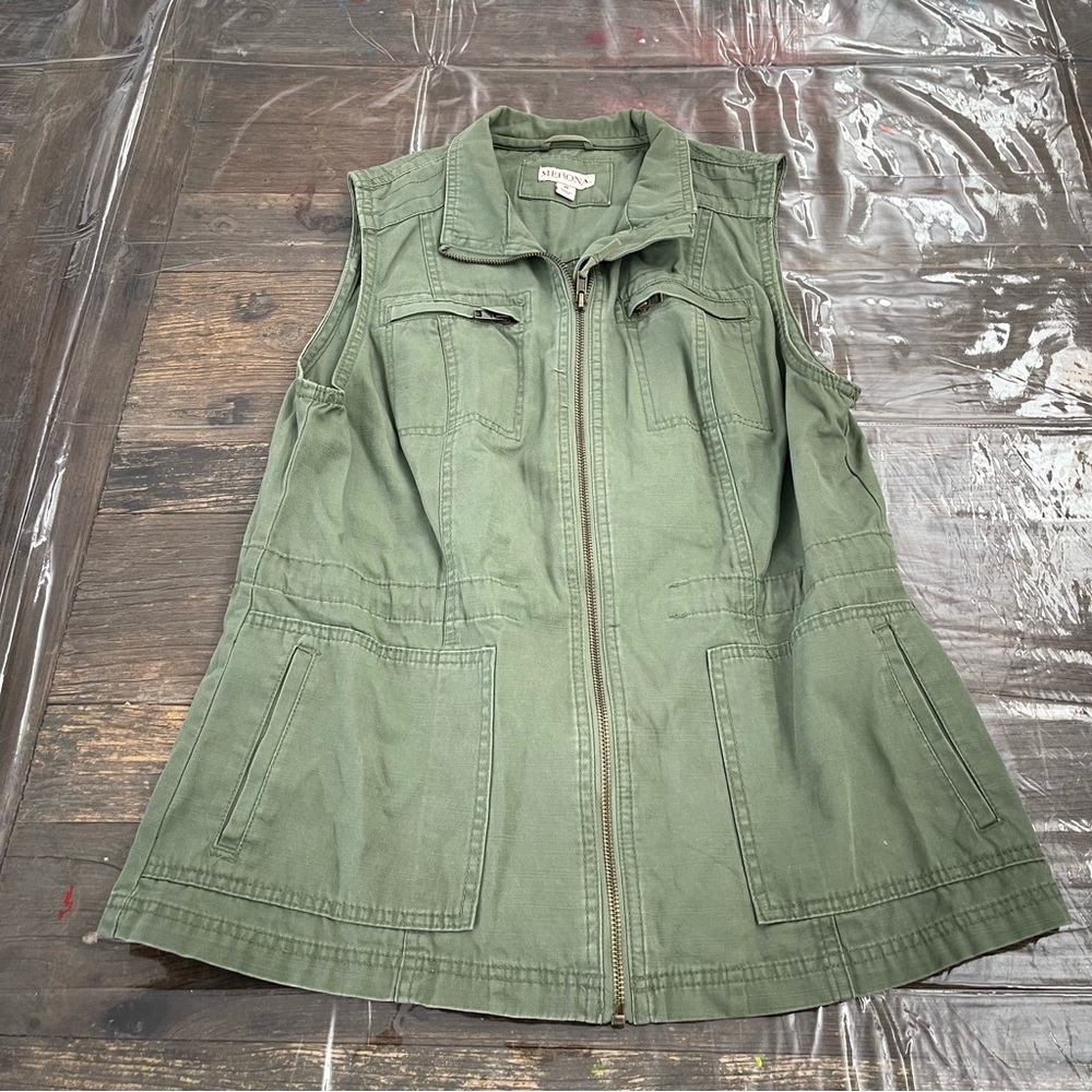 MERONA Women's Utility Vest Size M In Green